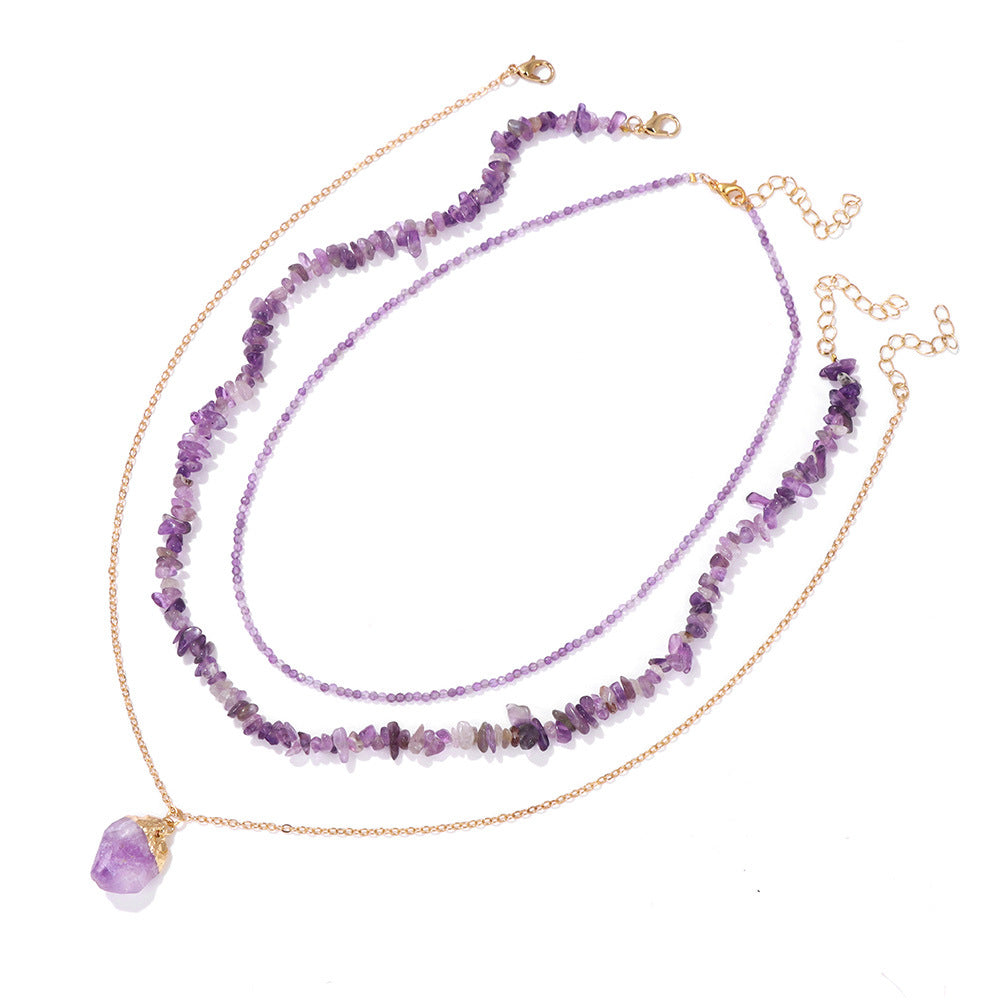 Natural Stone Bead Necklace – Retro Style Statement Necklace - product photo 11 of 12