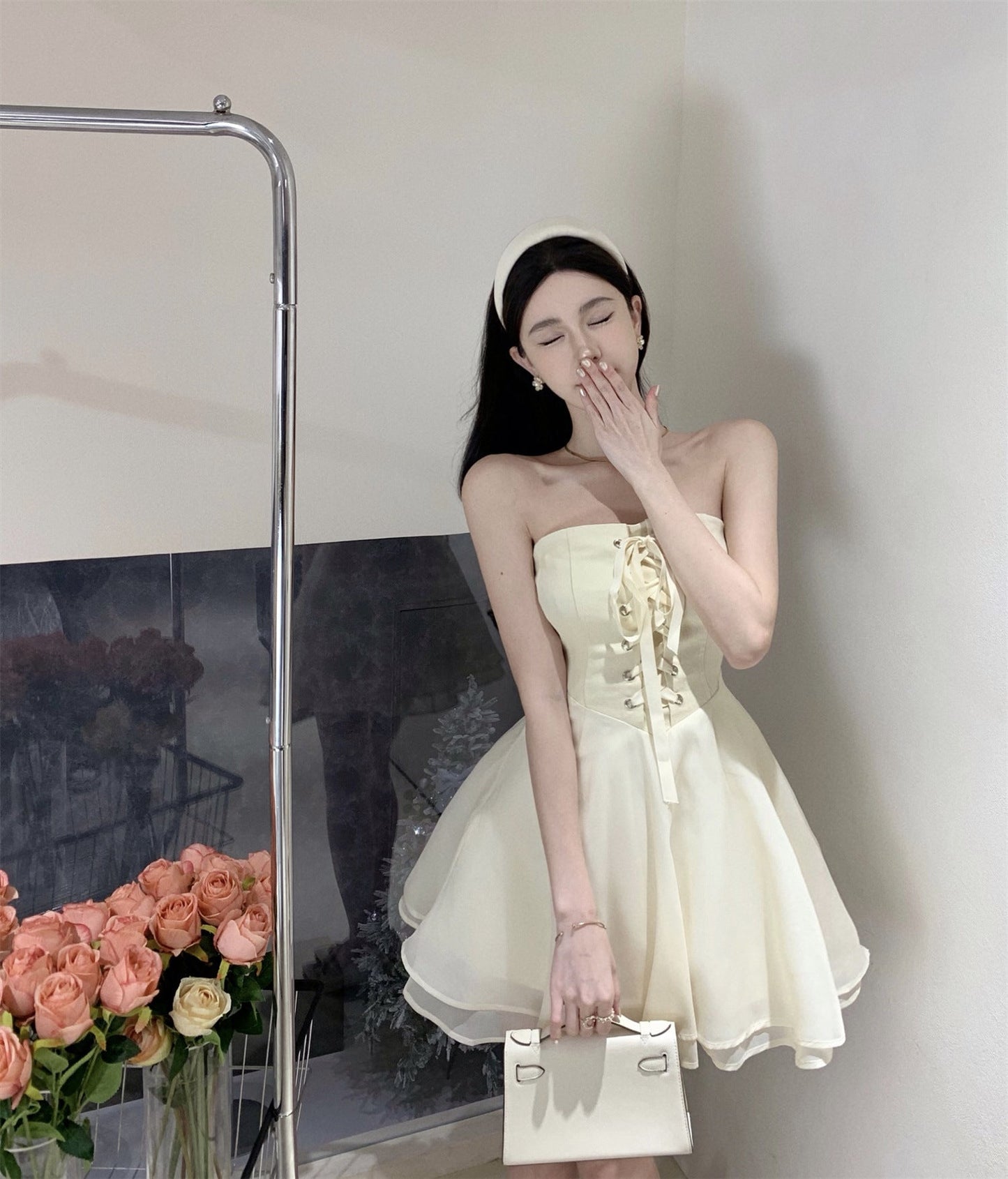 One-shoulder princess dress - full outfit view