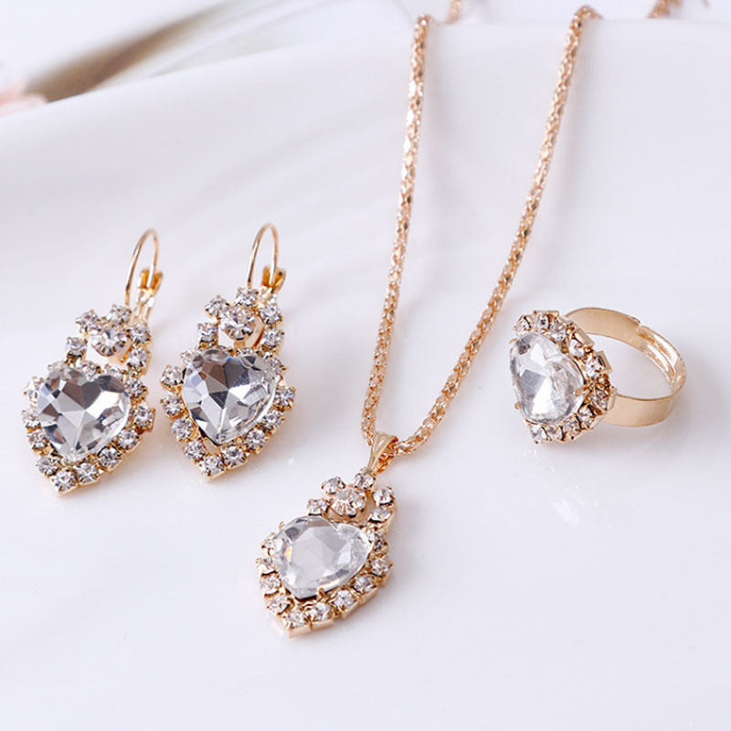 Water drop rhinestone jewelry set – size and fit reference