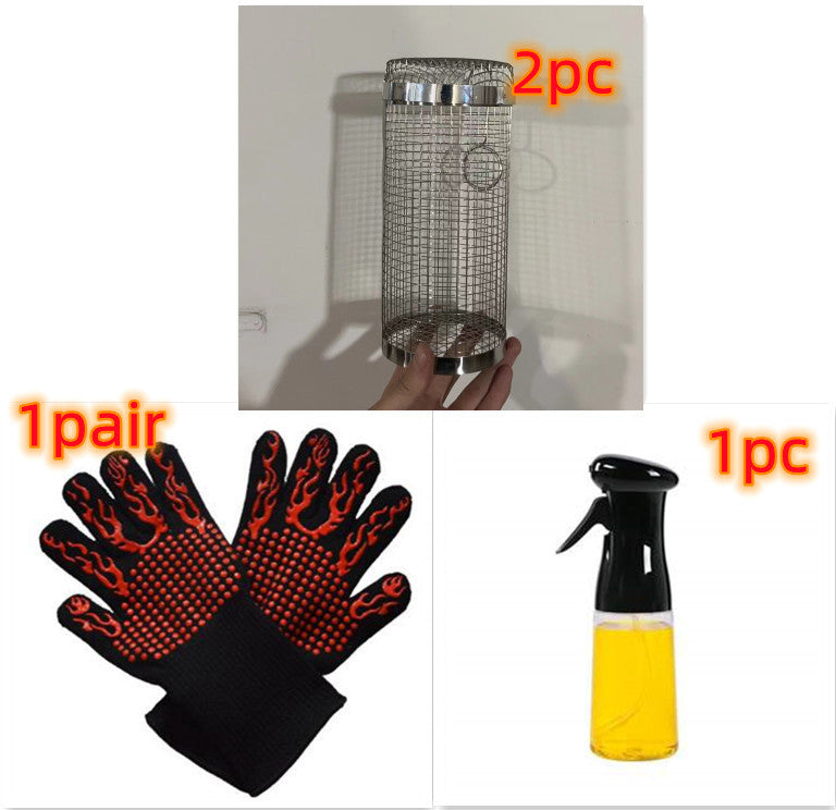 Rolling grill basket - size comparison
