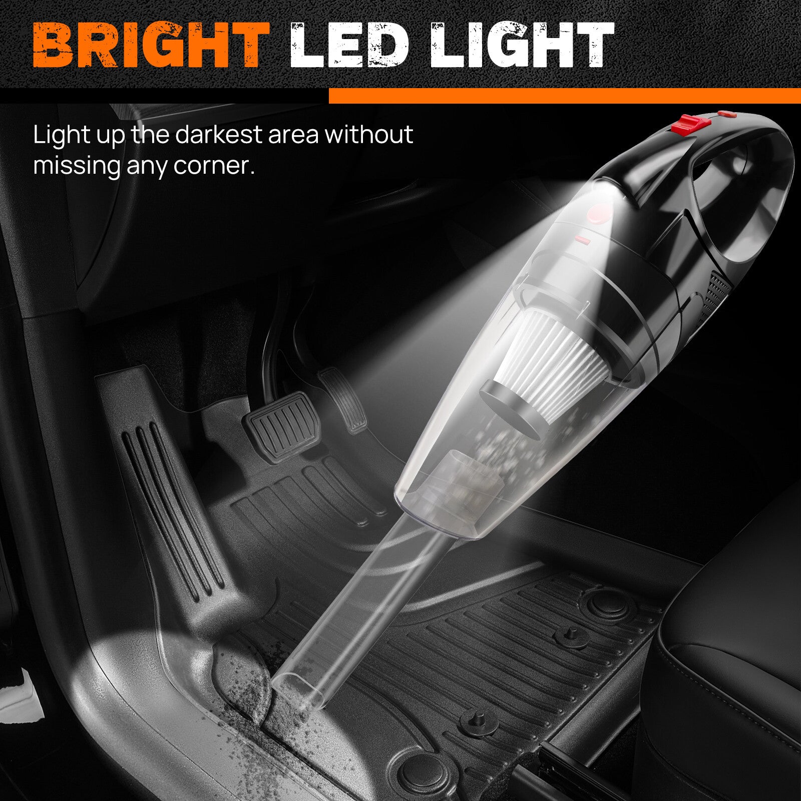 Cordless handheld car vacuum cleaner - crevice nozzle attachment