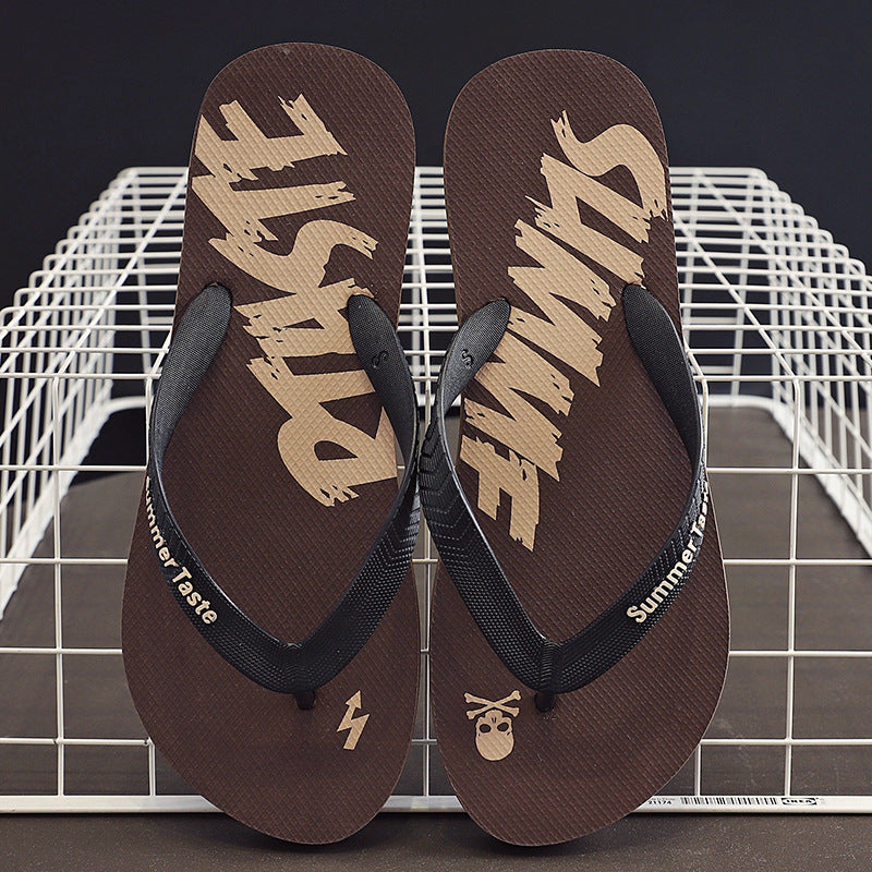 Men's non-slip flip-flops - Coffee