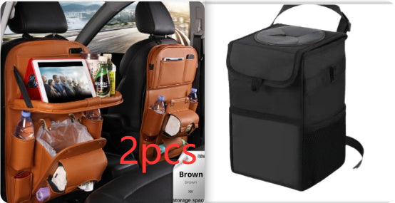 PU Leather Car Storage Bag – Multifunction Seat Back Hanging Organizer - product photo 9 of 25