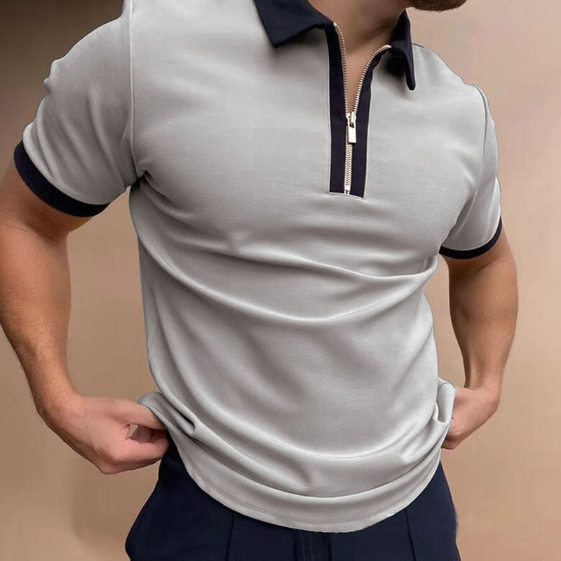 Men's Solid Polo Shirt – Breathable Short-Sleeve Summer Shirt - product photo 14 of 15