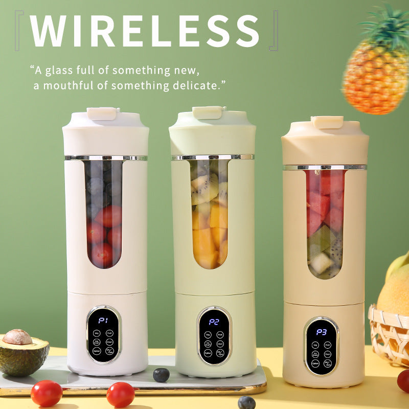 Portable blender disassembled showing blade and cup