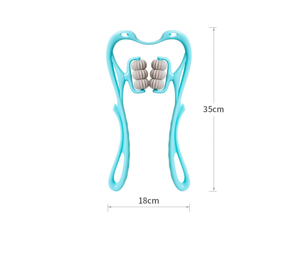 6-roller manual neck and body massager with jade gua sha board, style option 3