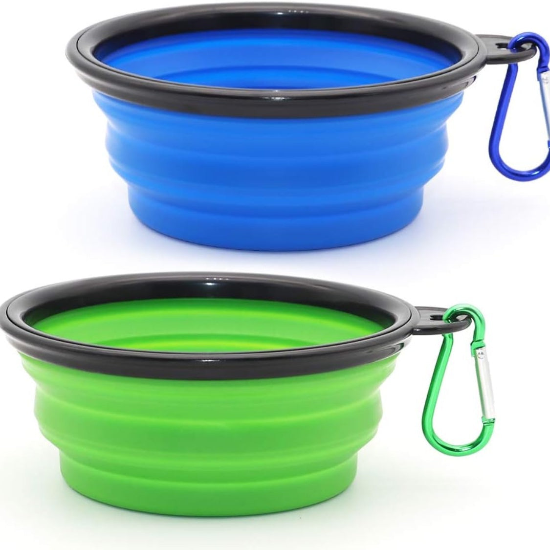 Collapsible pet bowls, 2 pack, front view