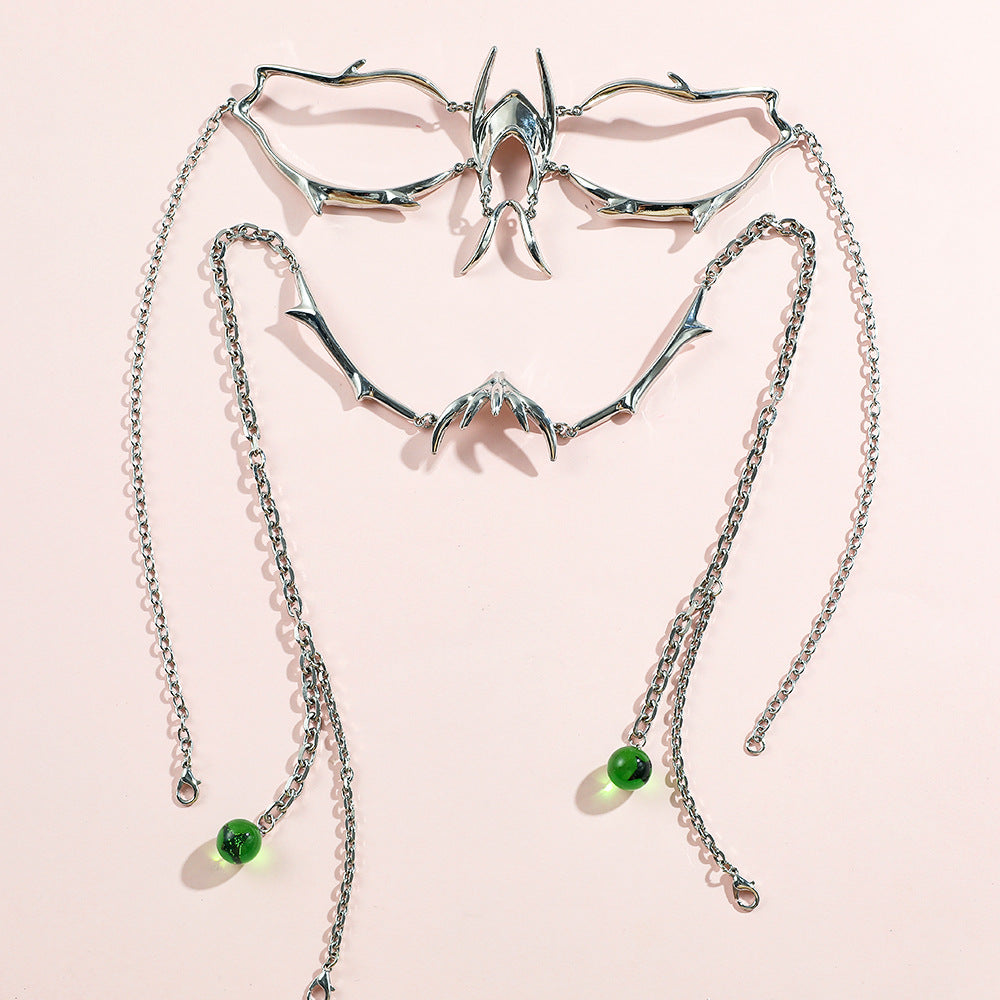 Streamline Metal Face & Nose Jewelry Set – Silver Body Decoration - product photo 1 of 8