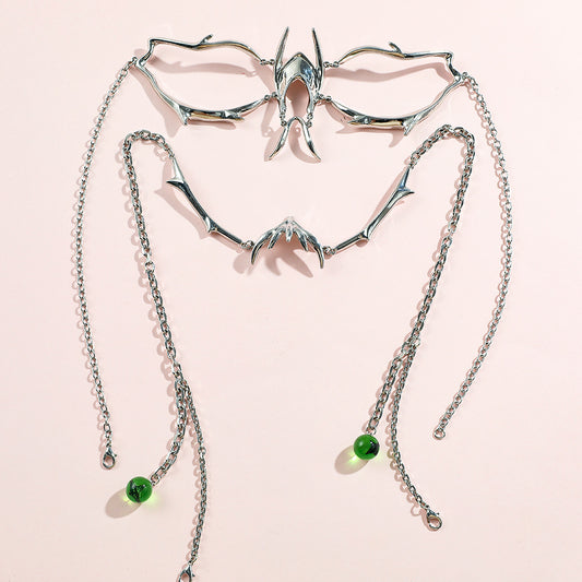 Streamline Metal Face & Nose Jewelry Set – Silver Body Decoration - product photo 1 of 8
