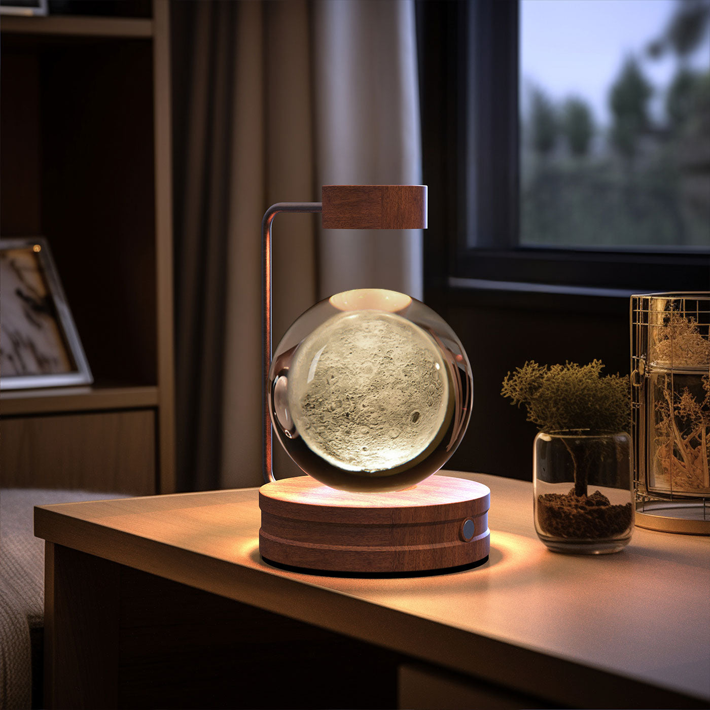 3D crystal night light with wood base, design option 44 of 51