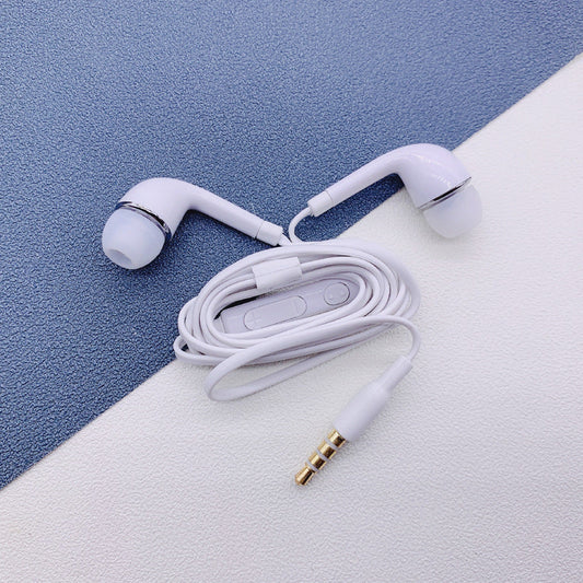 Wired in-ear earphones with microphone, front view
