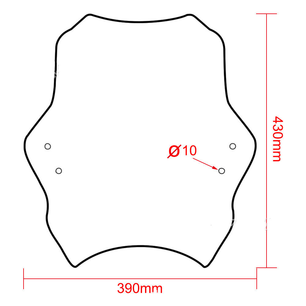 Universal Street Motorcycle Windshield – Smoke Lens Wind Deflector - product photo 3 of 5
