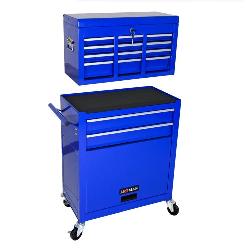 High-Capacity Rolling Tool Chest with Wheels – 8-Drawer Tool Storage Cabinet (Blue) - product photo 3 of 5