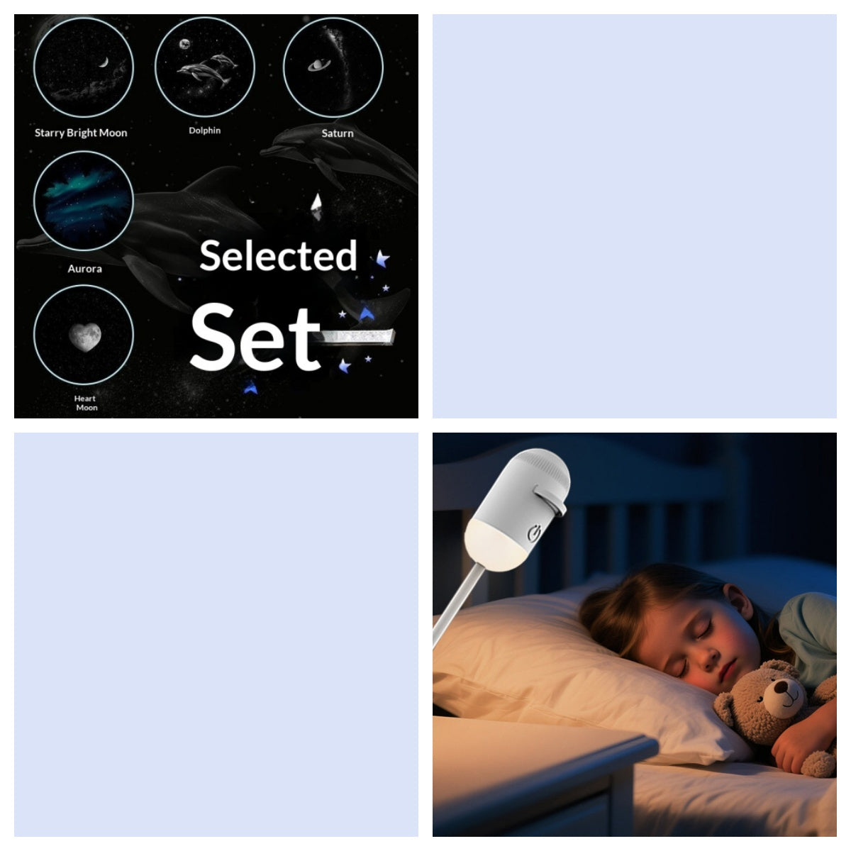 Bedside night light glowing at night