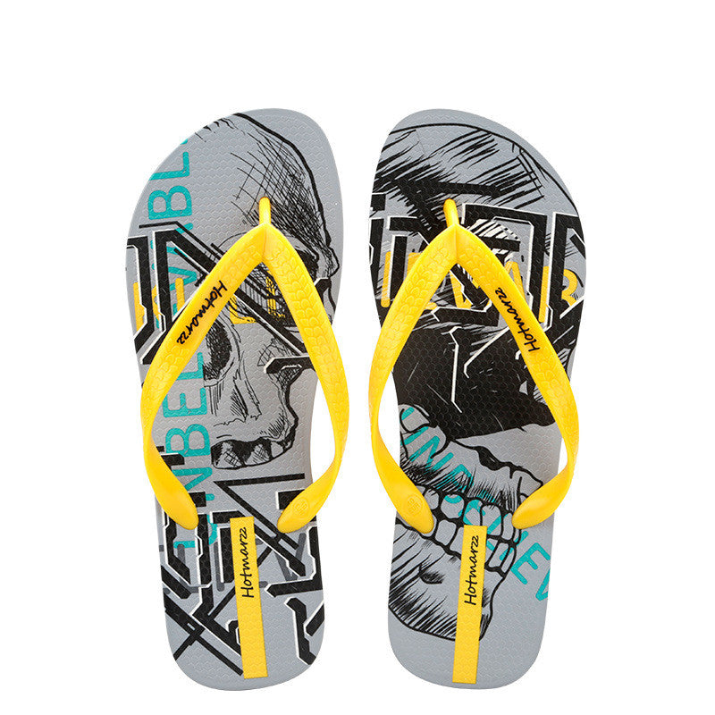 Men's Graffiti Print Non-Slip Beach Flip Flops - product photo 4