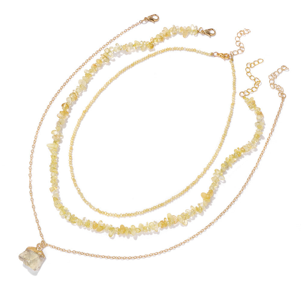 Natural Stone Bead Necklace – Retro Style Statement Necklace - product photo 3 of 8