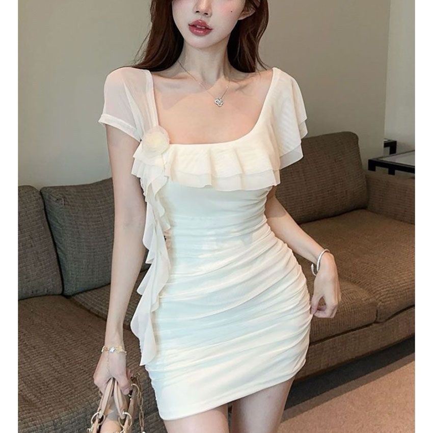 Mesh tassel dress - full outfit view