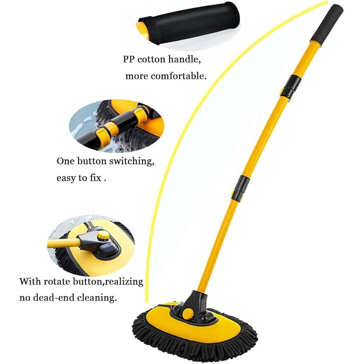 Telescopic Car Wash Brush with Long Handle - photo 2