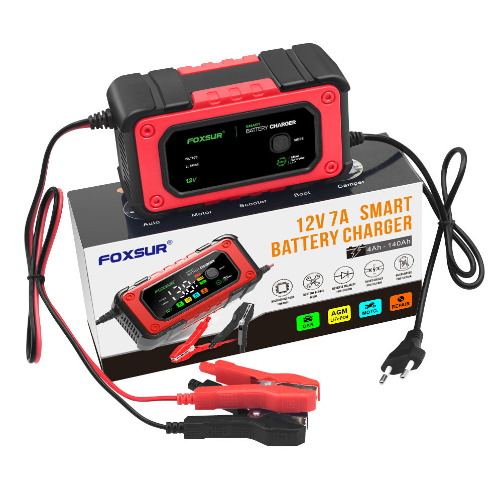 12V 7A smart battery charger - plug options