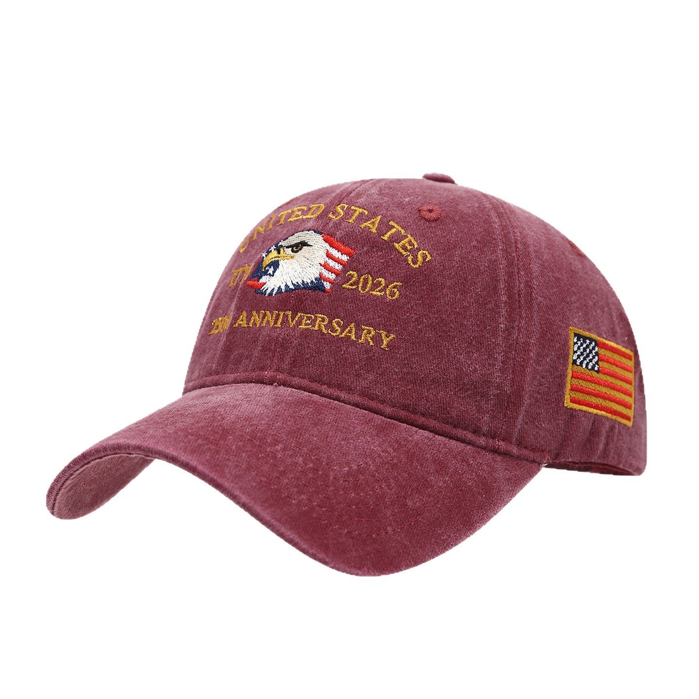 Embroidered eagle dad hat in black