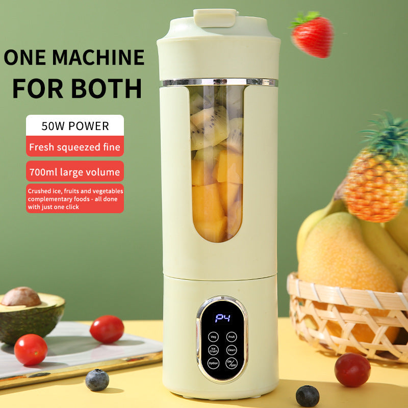 Portable rechargeable USB blender in white beige and green