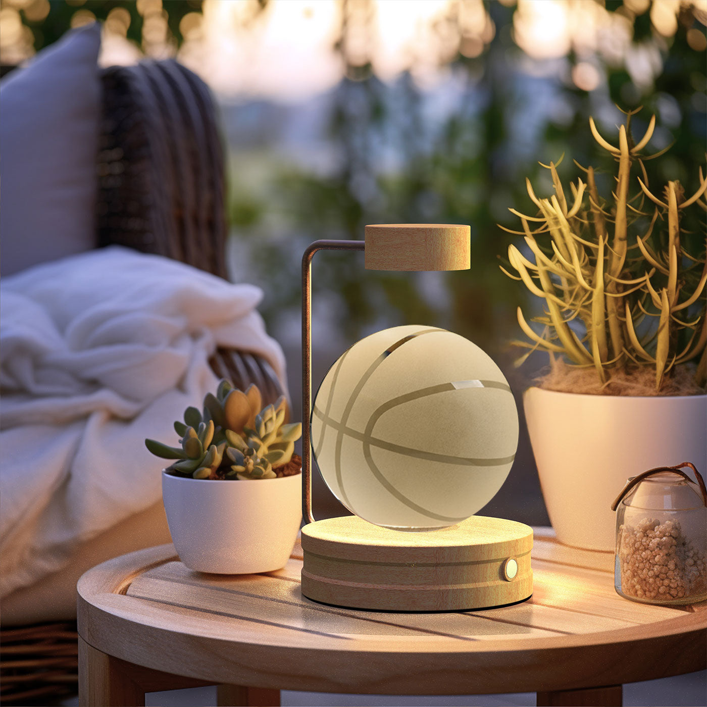 3D crystal night light with wood base, design option 16 of 51