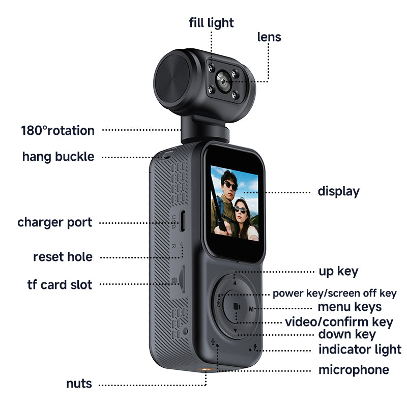 Dual-Lens 2K Action Camera – Handheld Sports & Cycling Recorder – photo 3 of 6