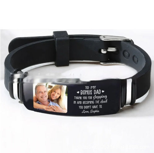 Silicone bracelet worn on wrist