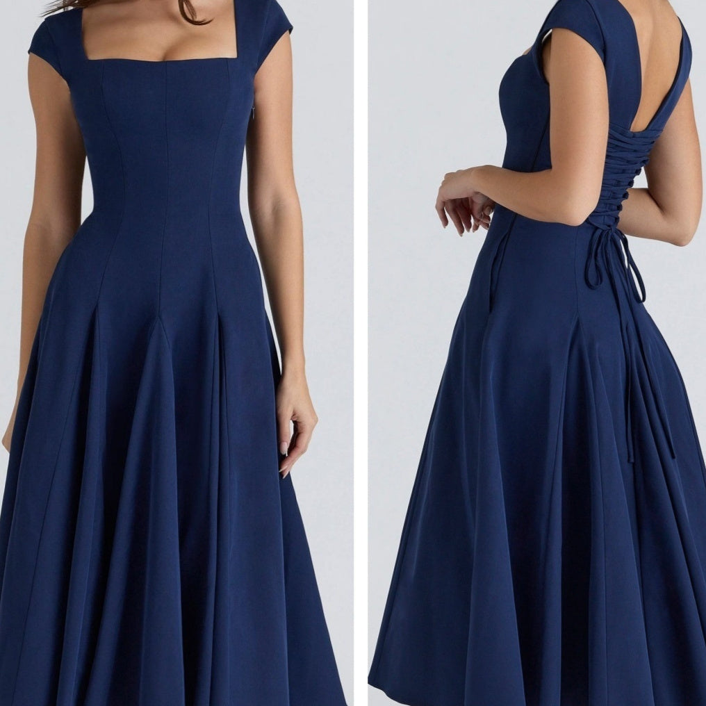 Elegant A-line midi dress - main product photo