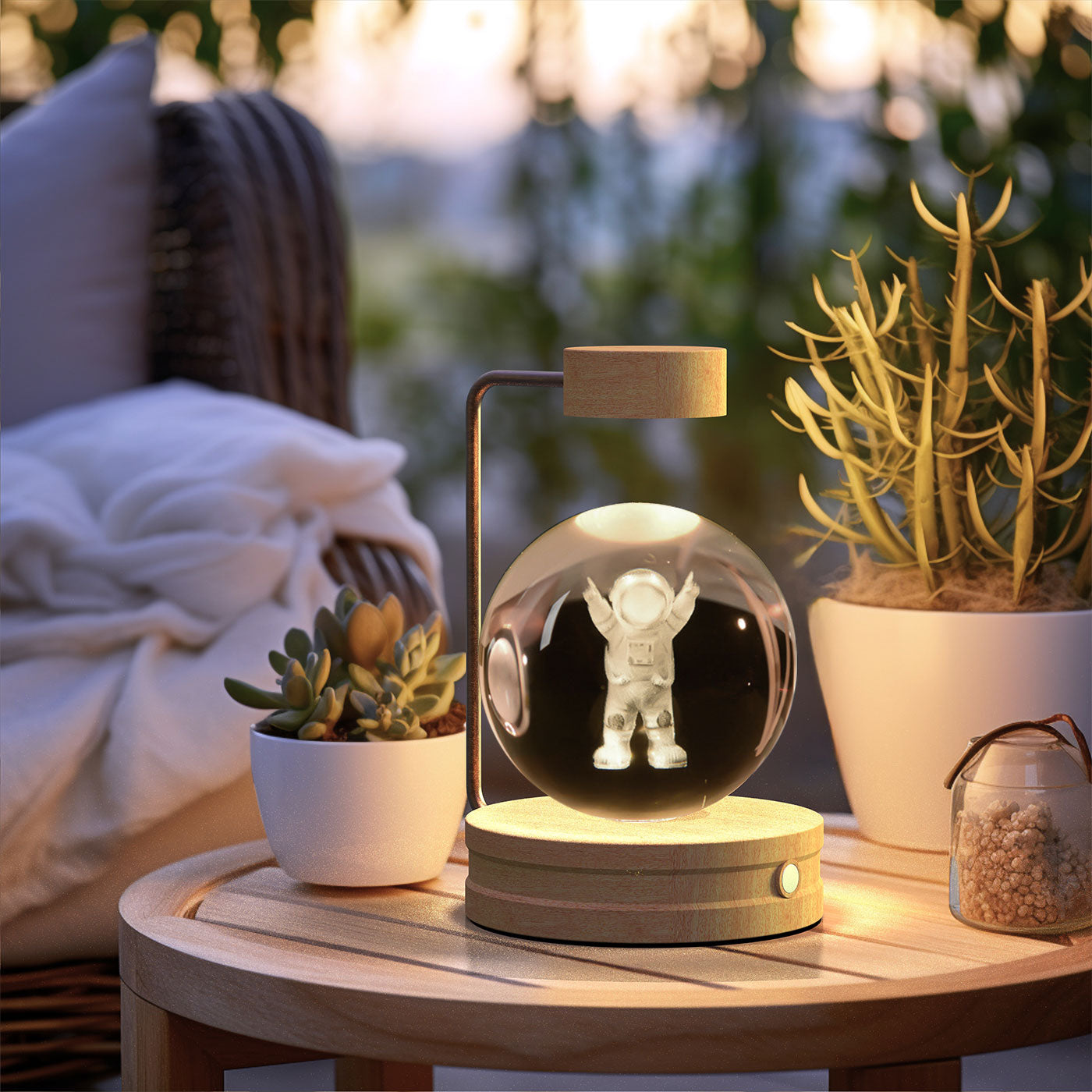 3D crystal night light with wood base, design option 38 of 51