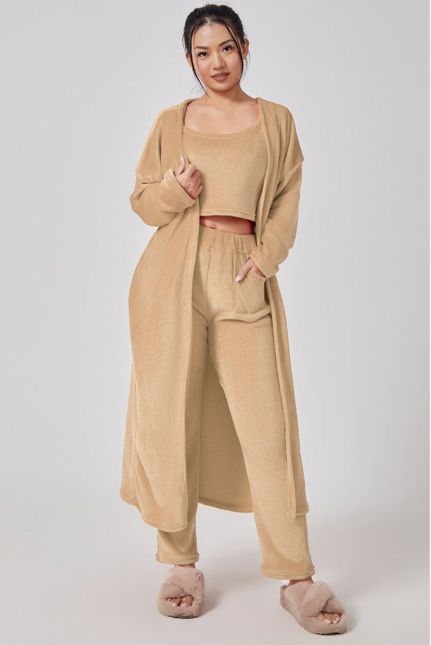 Cozy 3-Piece Pajama Lounge Set – Soft Matching Winter Loungewear - product photo 12 of 14