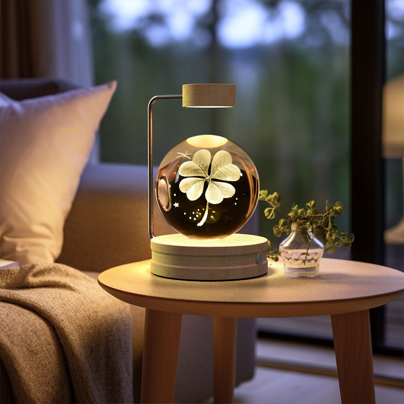 3D crystal night light with wood base, design option 32 of 51
