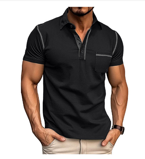 Men's Quick-Dry Polo Shirt – Henry Collar Breathable Cotton Tee - product photo 8 of 8