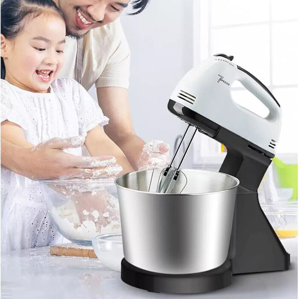 Compact stand mixer size reference on kitchen counter