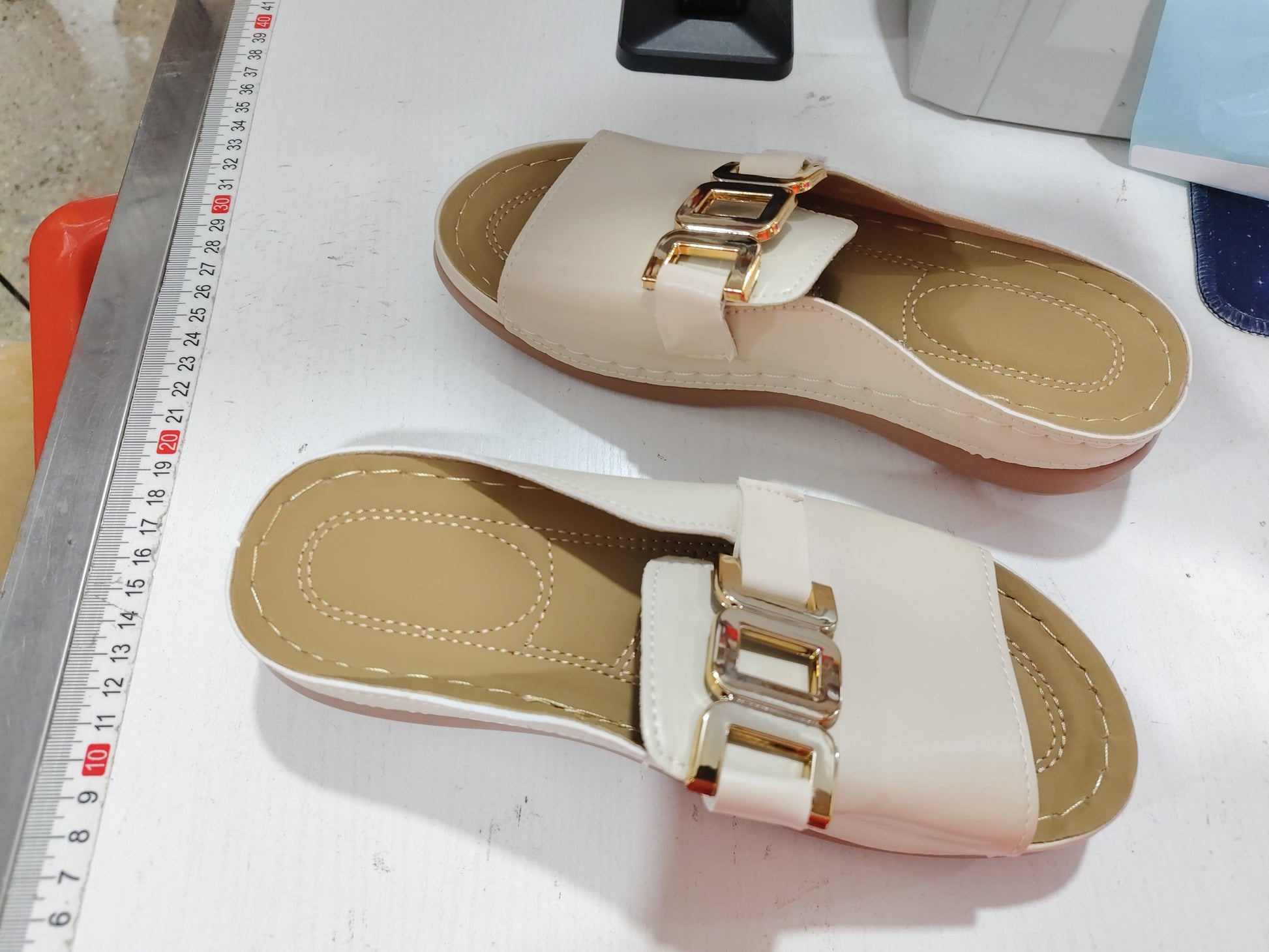 Chain wedge sandals actual product photo