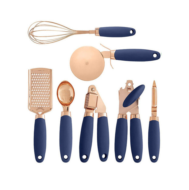 Copper-Plated Kitchen Peeler & Gadget Set with Storage Rack - product photo 8 of 8