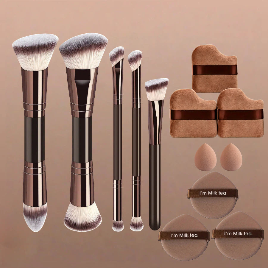 Full brush set laid out in size order