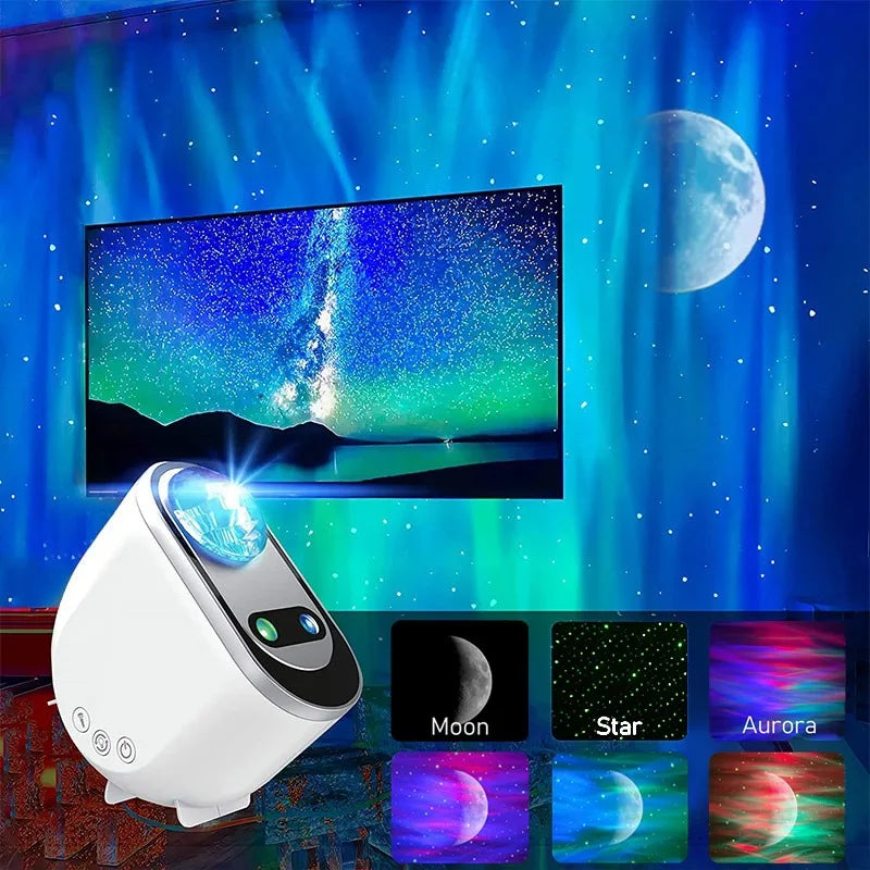 Aurora Borealis LED galaxy star projector night light - main view