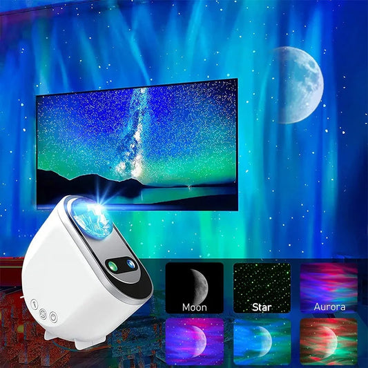 Aurora Borealis LED galaxy star projector night light - main view