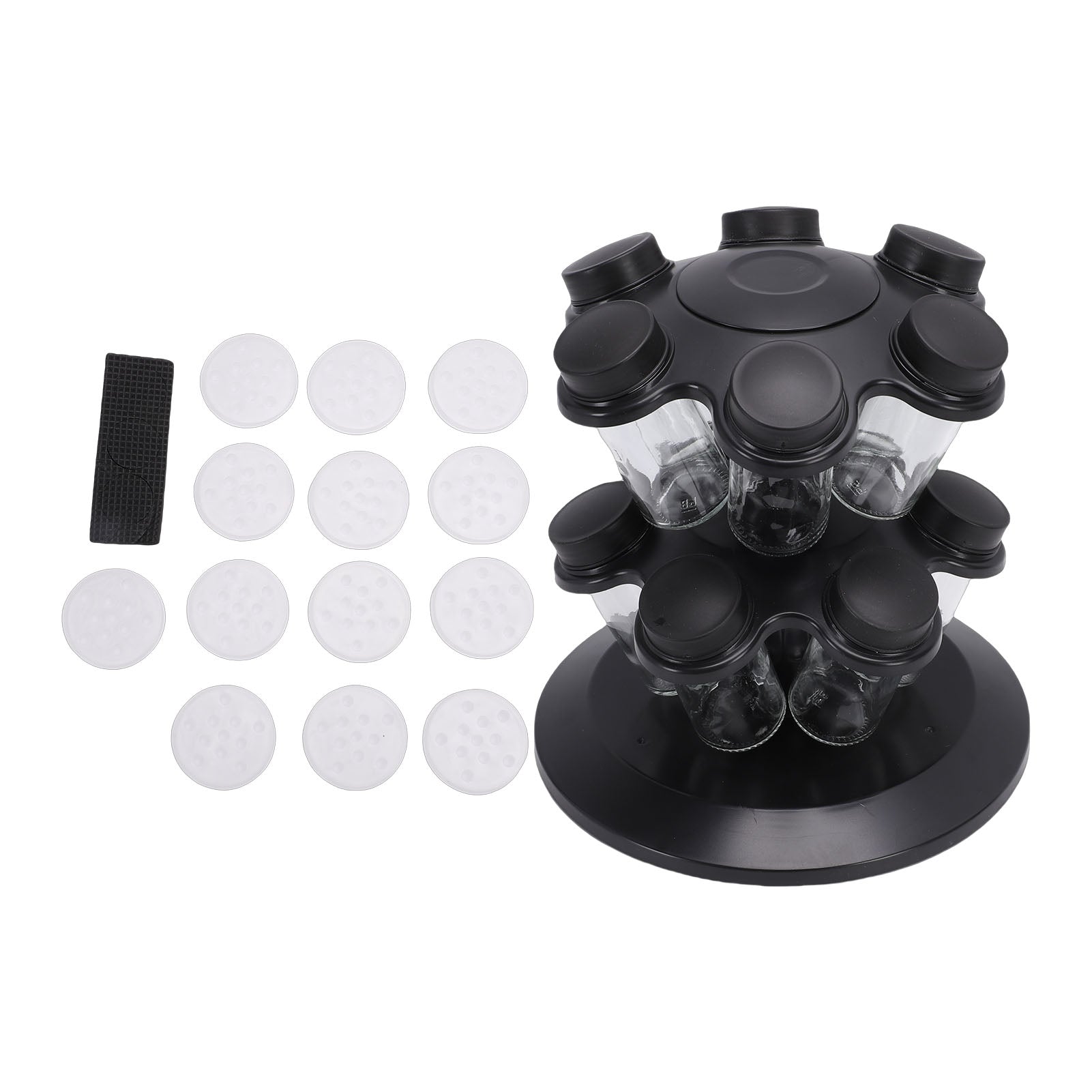Spice rack on kitchen countertop