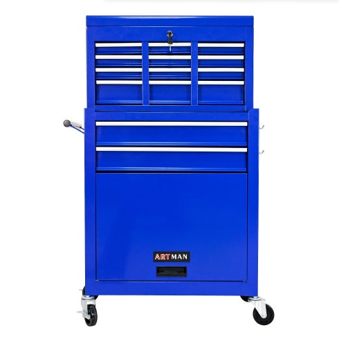High-Capacity Rolling Tool Chest with Wheels – 8-Drawer Tool Storage Cabinet (Blue) - product photo 9 of 9