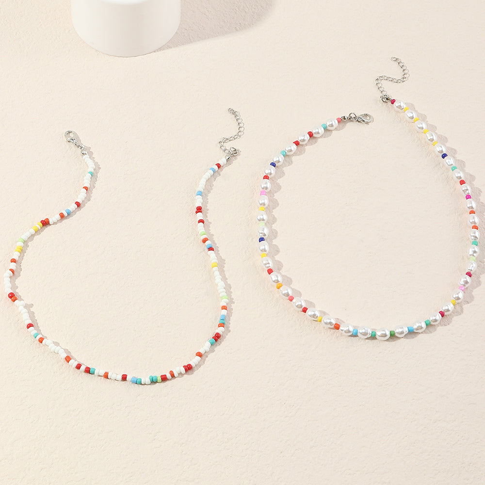 Minimalist Pearl Geometric Clavicle Chain Necklace - product photo 7 of 8