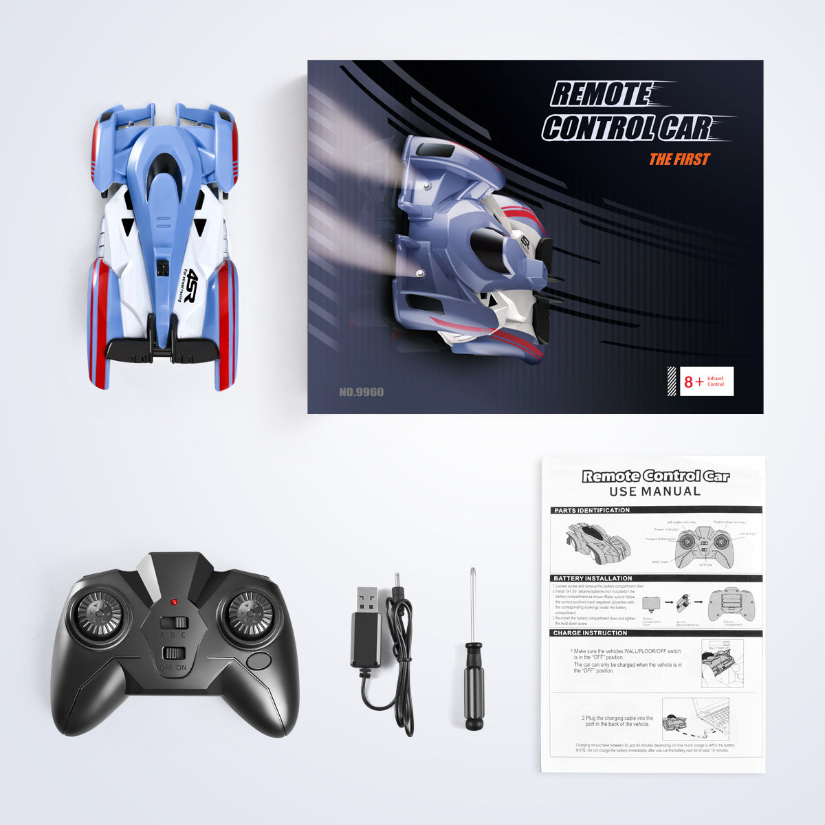 Remote control toy car with wall-climbing function – product photo 3