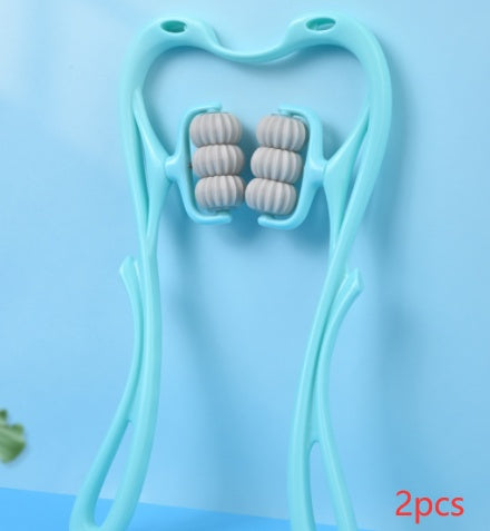 6-roller manual neck and body massager with jade gua sha board, style option 12