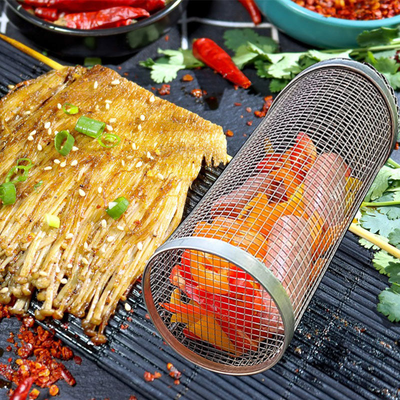 Rolling grill basket - full set contents