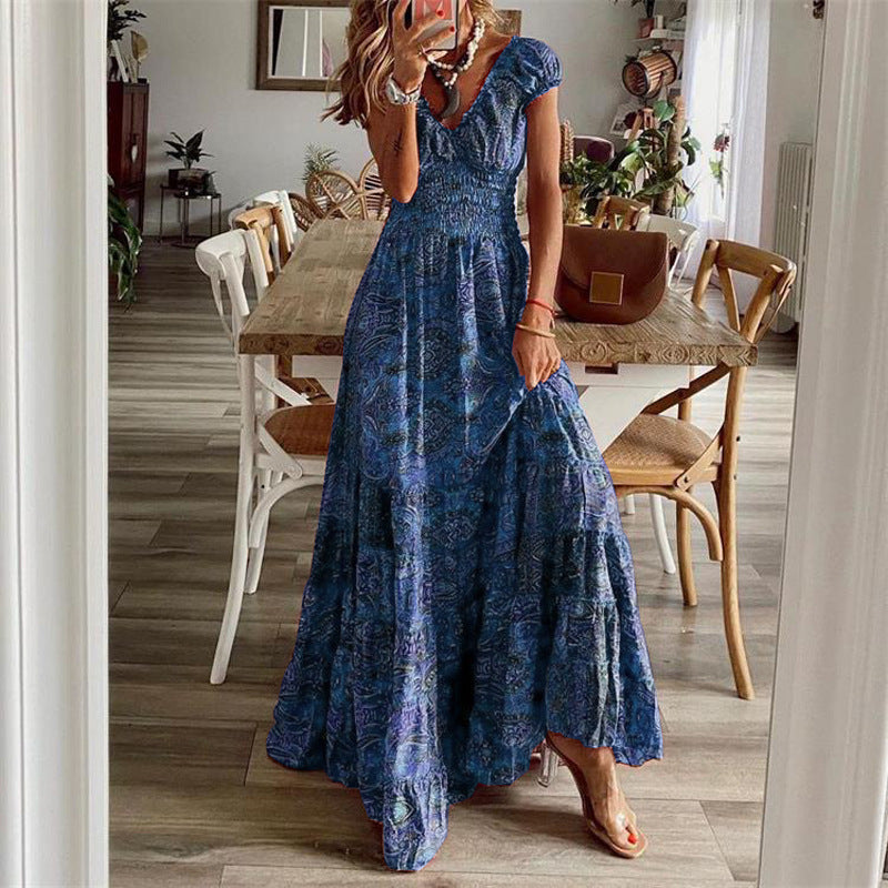 Floral V-neck dress side view