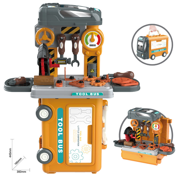 Kids 3-in-1 Pretend Play Set – Kitchen & Tools Bus Suitcase - product photo 1 of 2