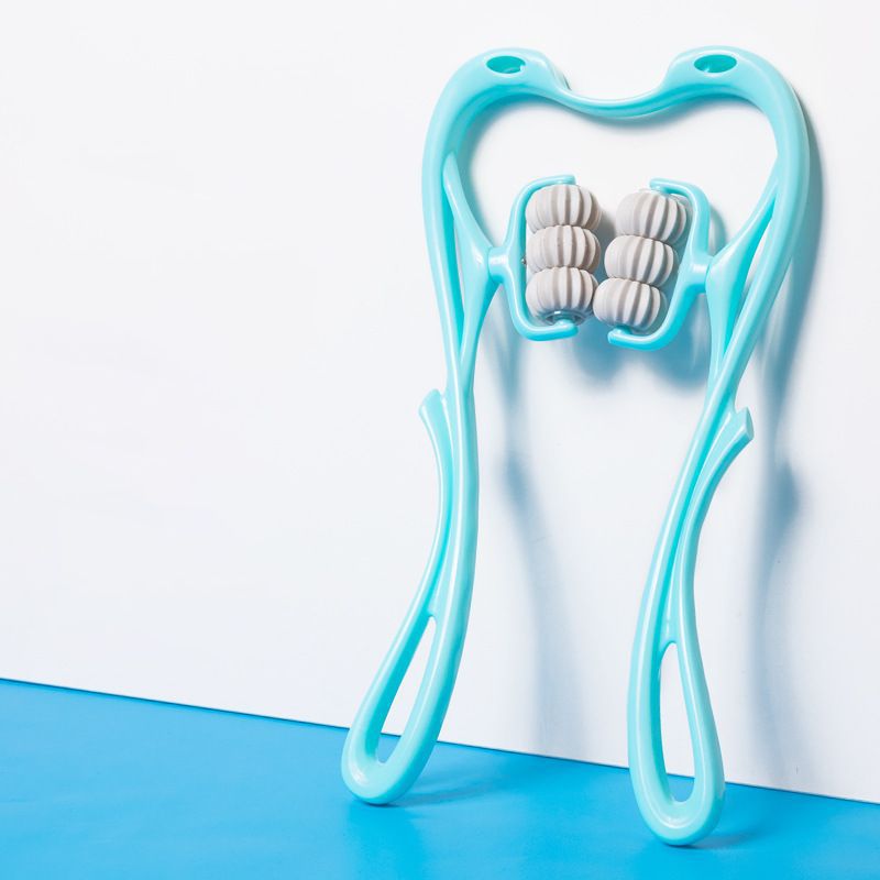 6-roller manual neck and body massager with jade gua sha board, style option 11