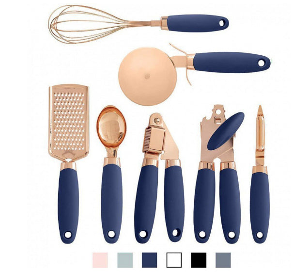 Copper-Plated Kitchen Peeler & Gadget Set with Storage Rack - product photo 9 of 12