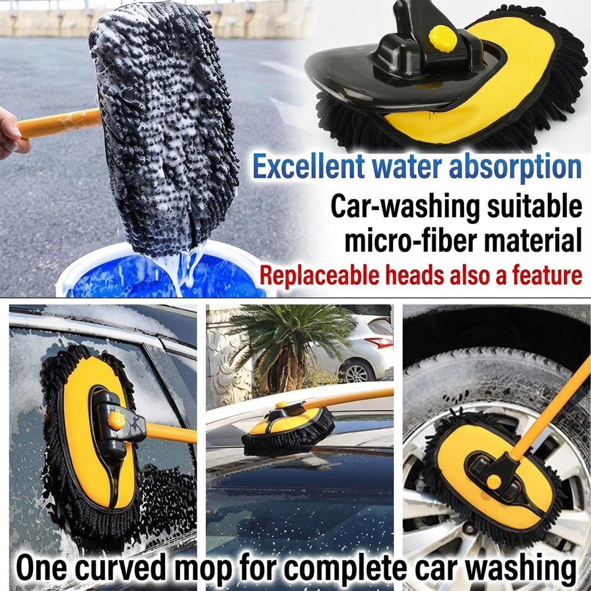 Telescopic Car Wash Brush with Long Handle - photo 4